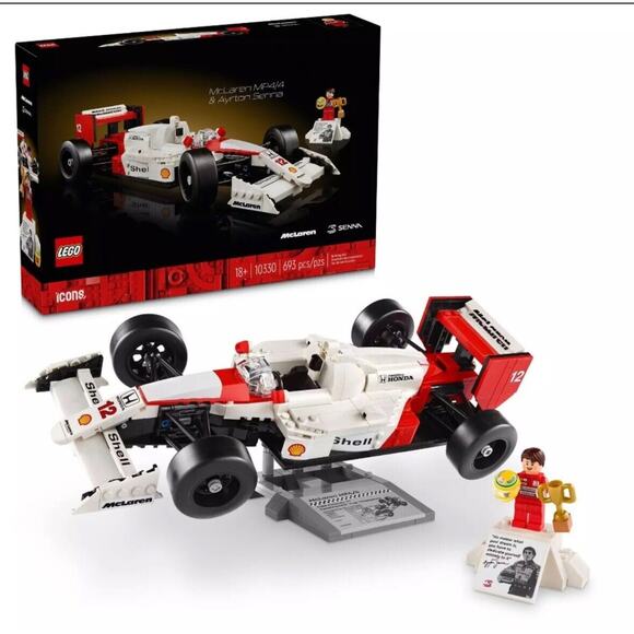 Amazon.com: LEGO Icons McLaren MP4/4 & Ayrton Senna  New  10330 McLaren MP4/4 Icons Set Ayrton Senna Race Car for Collectible